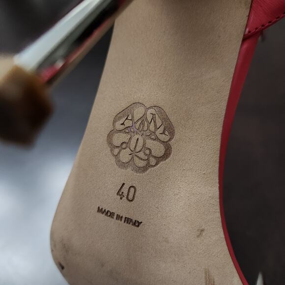 Alexander McQueen Punk Spike Stud Coral Pink Heels Size 40 - Picture 8 of 8